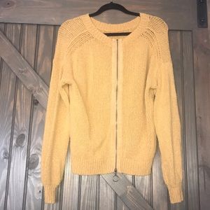 mustard yellow thin zip up